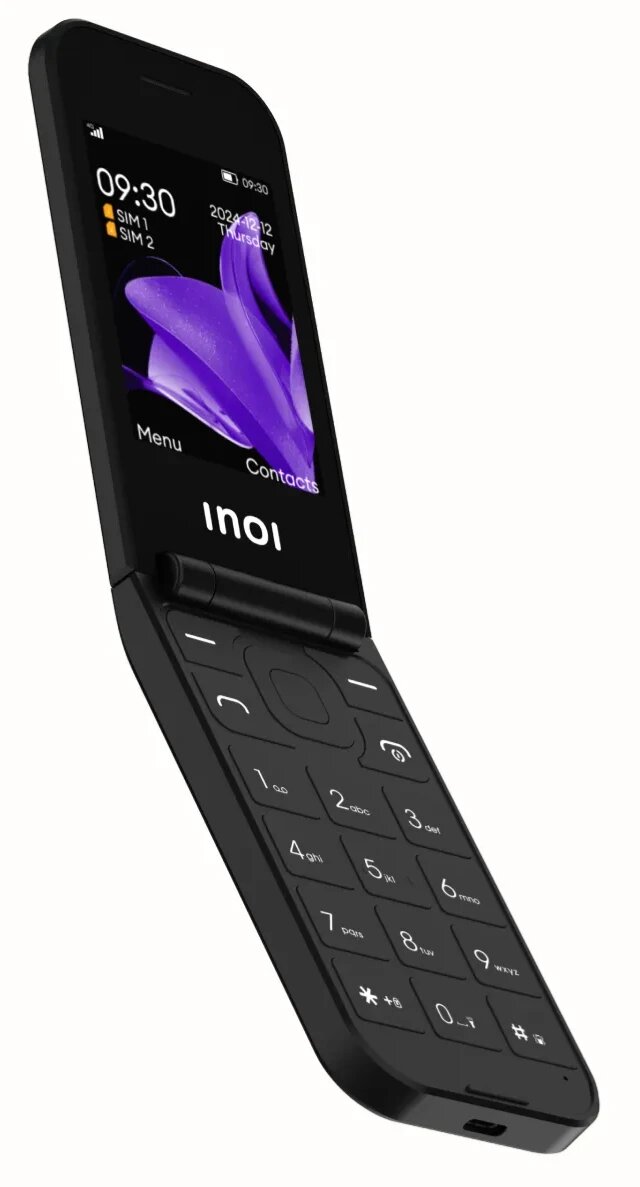 Мобильный кнопочный телефон INOI 284 Flip 4G, раскладушка, черный — фото 1