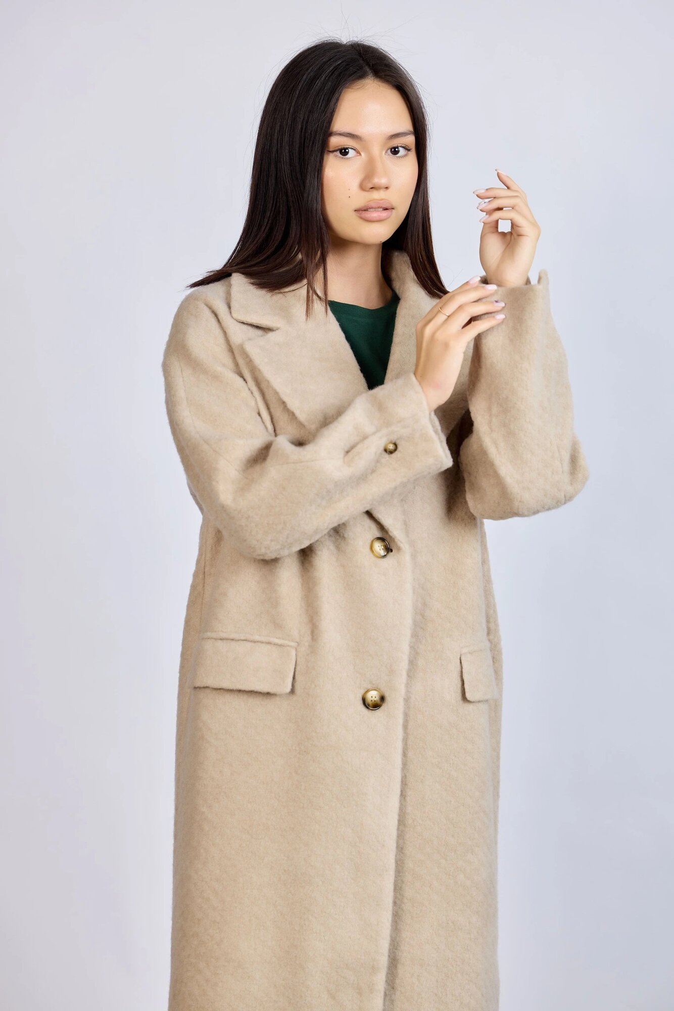 Пальто Selfie, размер L, бежевый — фото 1