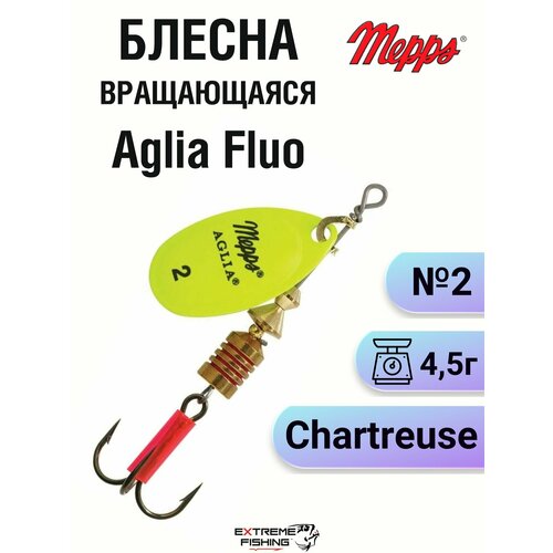Блесна Mepps Aglia Flue Chartreuse, №2 в блистере