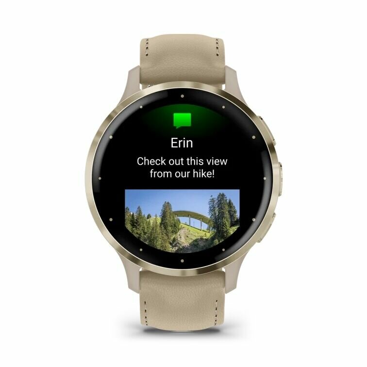 Смарт-часы Garmin "Venu 3S", кожаный ремешок, Bluetooth, GPS