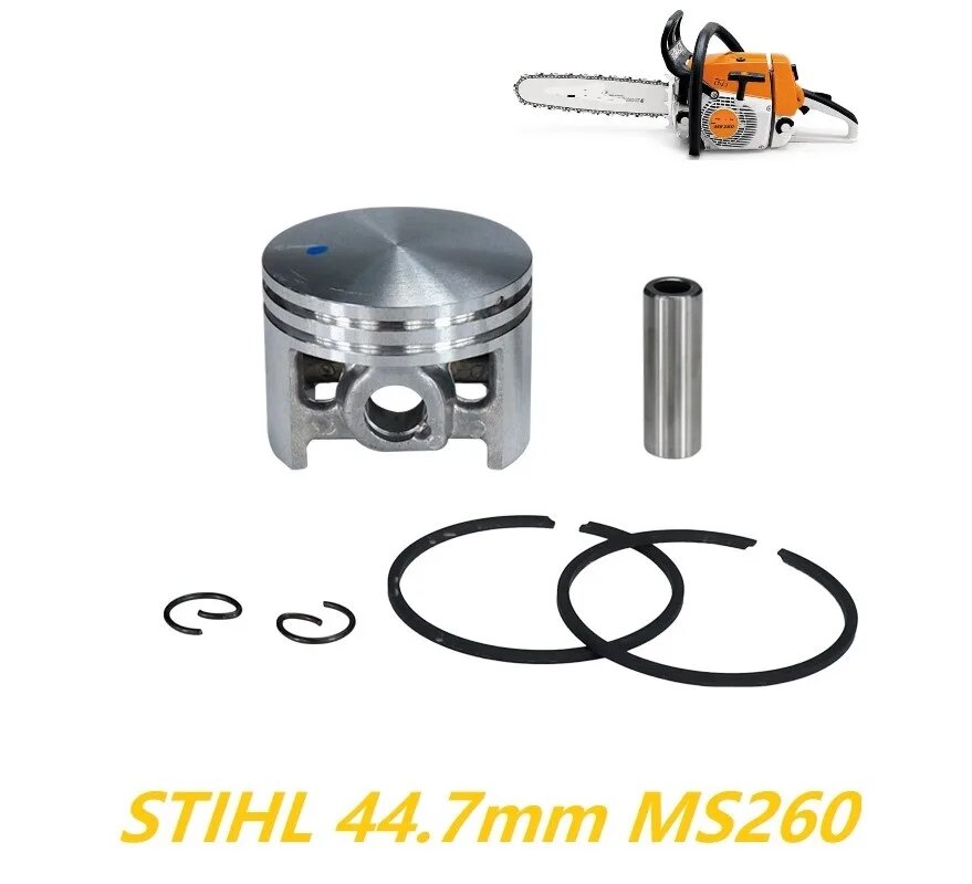 Штифт 44 7 мм  поршневое кольцо толщиной 1 2 мм  модель STIHL 026 MS260  запасная часть для бензопилы 1121 030 2003
