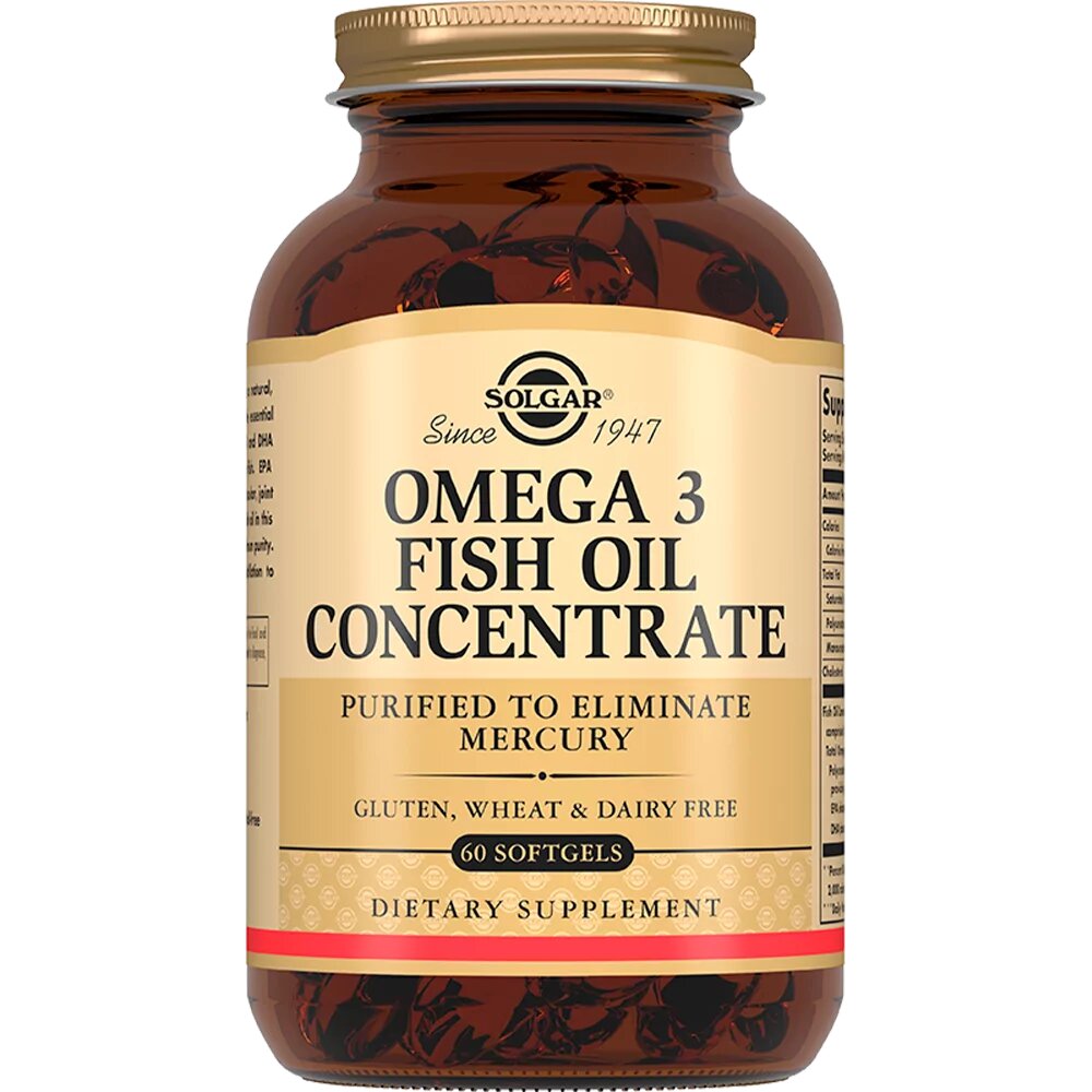 БАД Solgar Капсулы "Концентрат рыбьего жира Омега-3", 60 шт. Omega-3 Fish Oil Concentrate