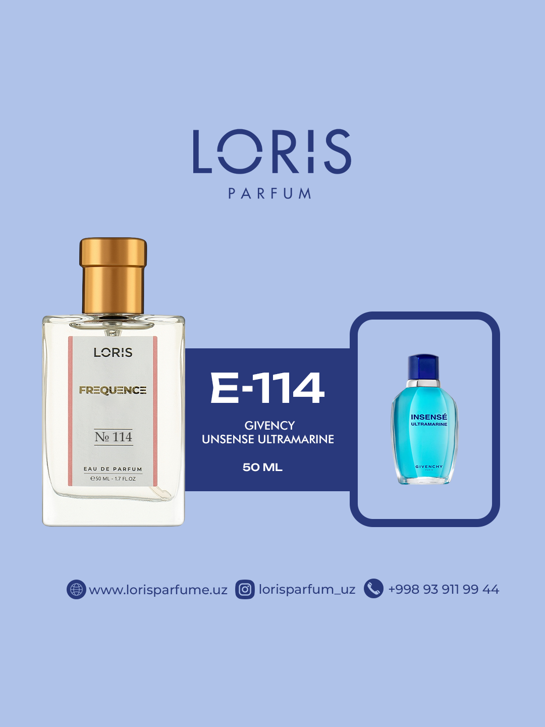 Мужская парфюмерная вода "Loris Parfume" - Givenchy - Insensé Ultramarine, 50 мл, стойкость в течение дня