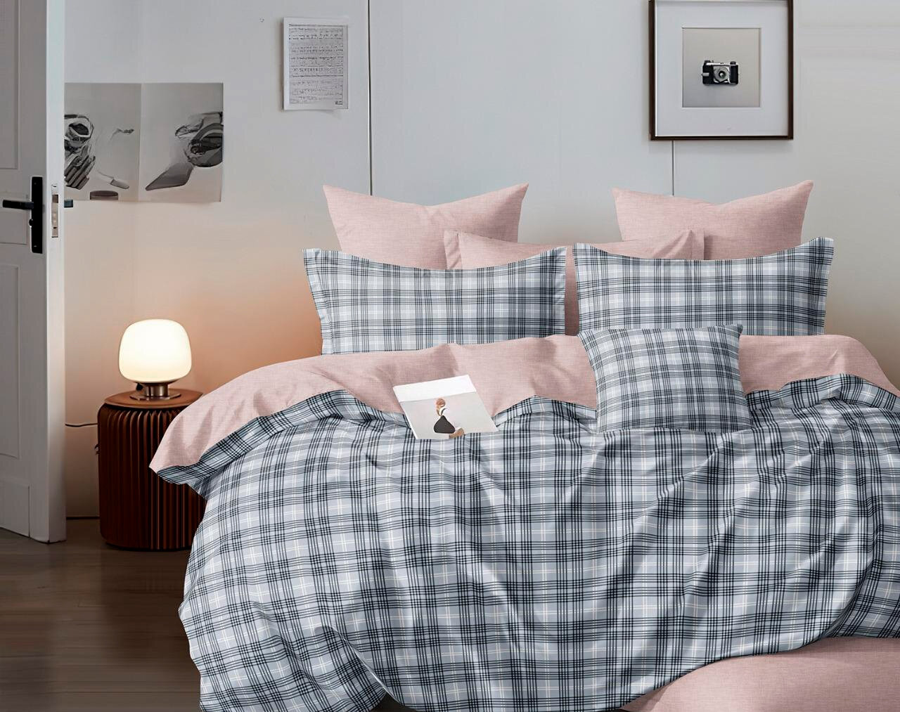 Постельное белье на резинке Mercury Home Щербет Семейное Поплин 4 наволочки