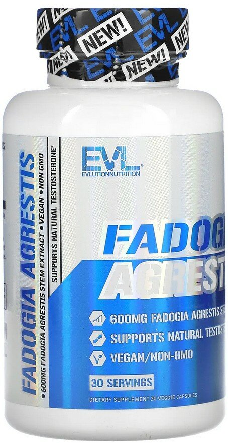 Препараты Для Повышения Тестостерона EVLution Nutrition, Fadogia Agrestis, бустер тестостерона, 30 капсул