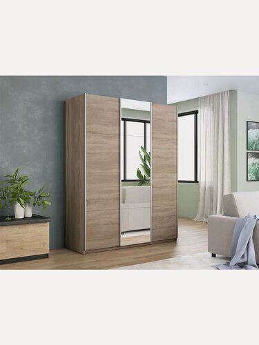 Изображение товара Шкаф-купе Прайм 3-х дверный ДСП/Зеркало/Доводчики 210х57х230, Мебельная компания Е1, Сонома