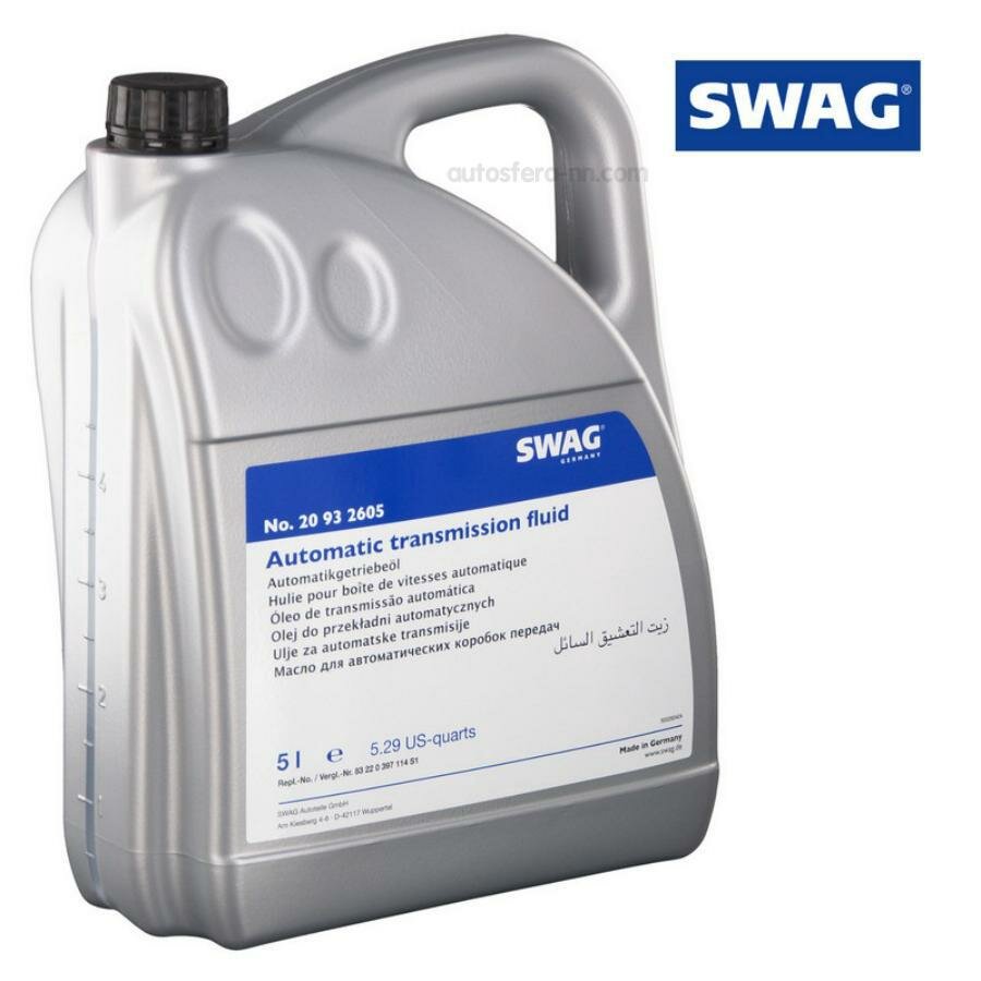 SWAG 20932605 Жидкость гидравлическая 5л - для АКПП DEXRON VI, VOITH H55.6335.3X, MB 236.41 BMW , MERCEDES-BENZ SWAG 20932605