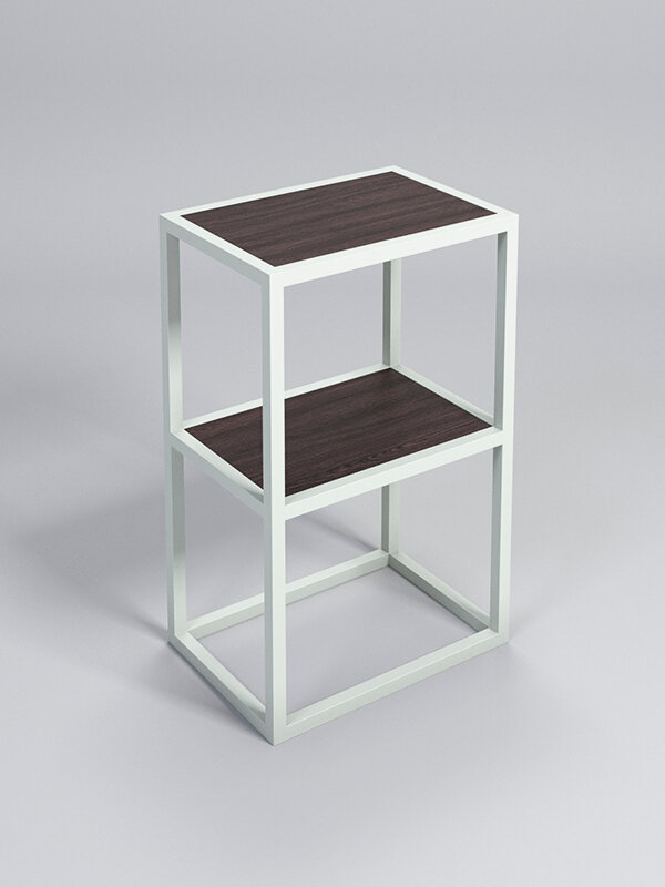 Стеллаж "Стронг" №5-1 в стиле лофт, Дуб Венге, металлический каркас "белая ночь"