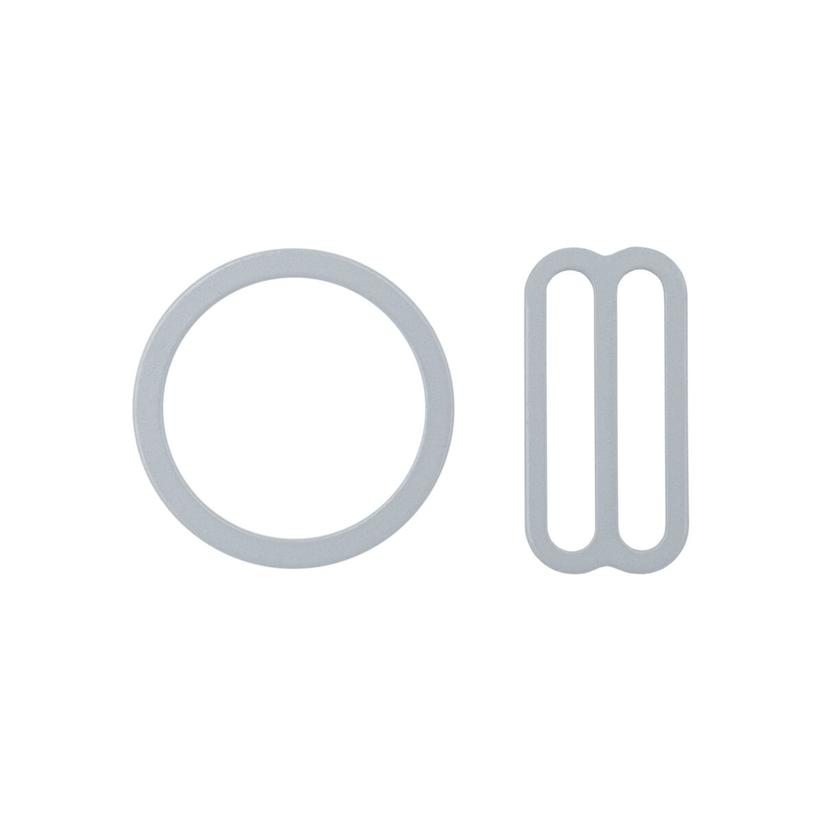 Набор металлической фурнитуры для бюстгальтера, цвет 681 серебристый (кольцо 18 мм - 4 шт, регулятор 19 мм - 4 шт)