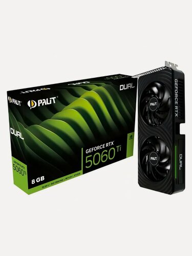 Изображение товара Видеокарта Palit RTX5060Ti DUAL NV RTX 5060TI 8Gb (NE7506T019P1-GB2062D) черный