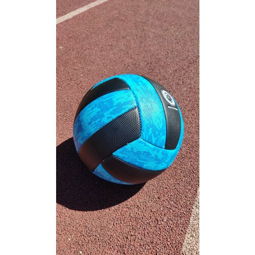 Упругий волейбольный мяч с мягким покрытием из искусственной кожи, яркая окраска черно-голубой, официальный вес и размер