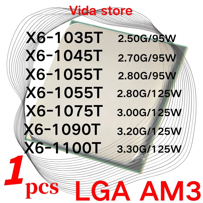 AMD Phenom II Socket AM3 X6 1035T модульный адаптер для сим-карт, X6 1055T 95W