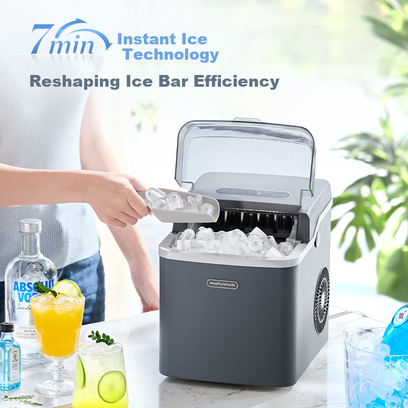 Morphy Richards Portable Mini Automatic Ice Maker 10KG Bullet Ice Making Machine for Home Dormitory with Automatic Cleaning MR8001