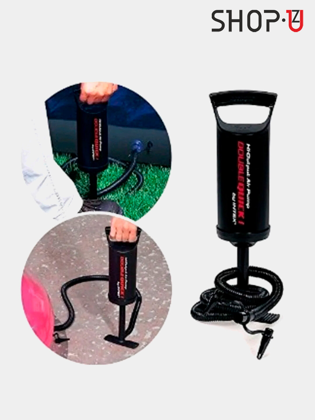 Насос ручной Intex, Double Quick III, черный — фото 1