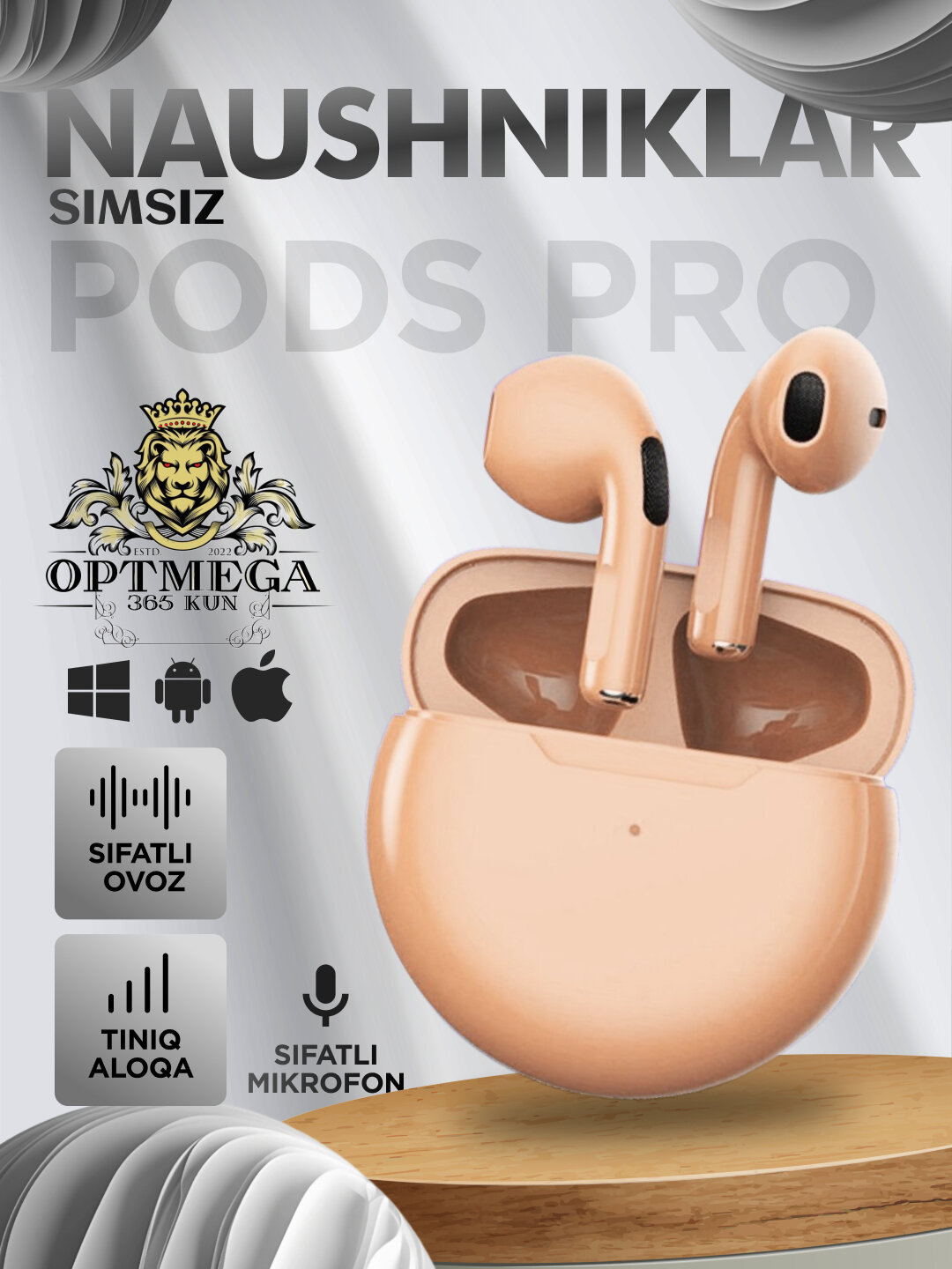Беспроводные Bluetooth наушники Pods Рro, pods 3, pro5, max, M10, AIR 31, P9 — фото 1