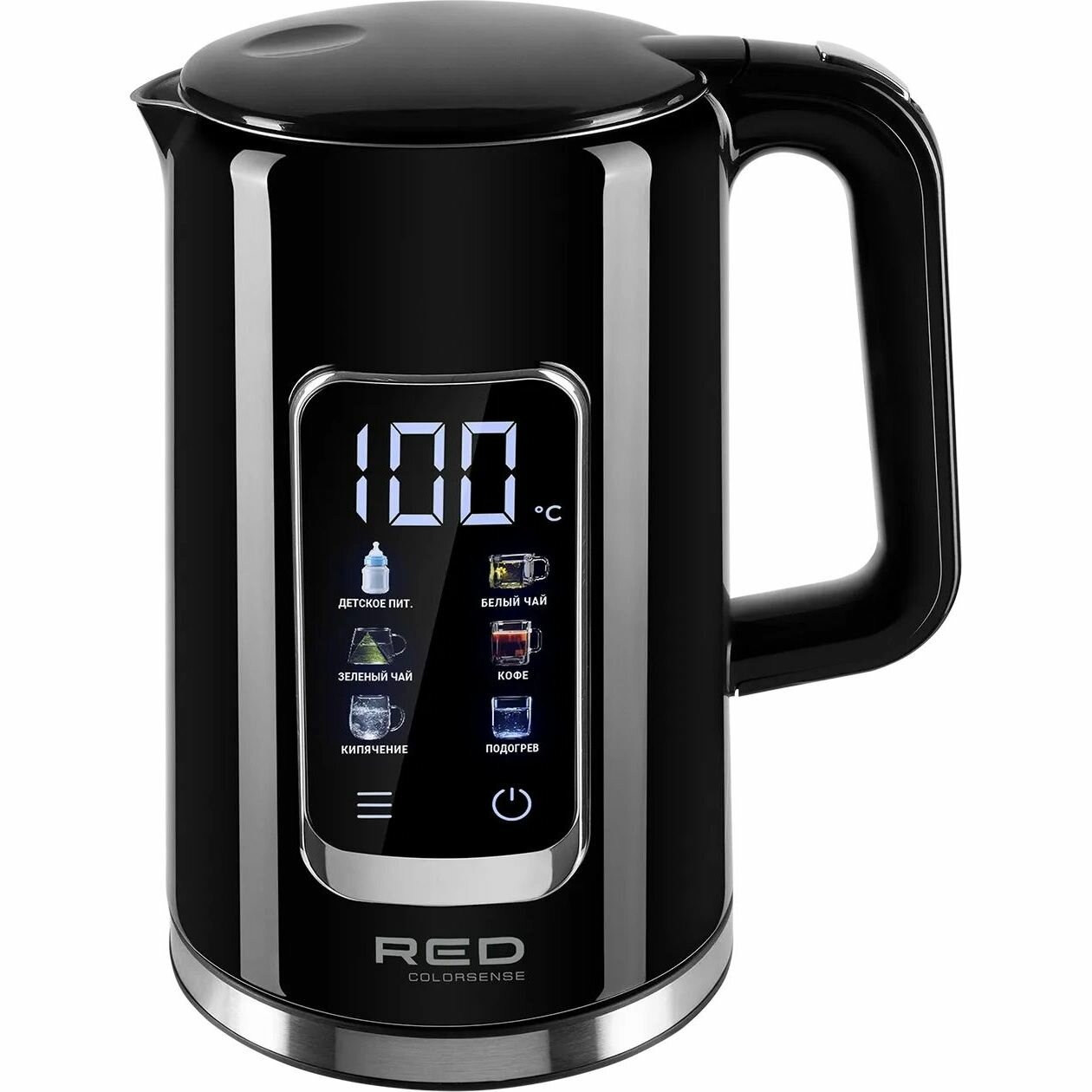 Чайник Red Solution COLORSENSE AM120D 1.7л. 2000Вт черный (нерж. сталь/пластик)