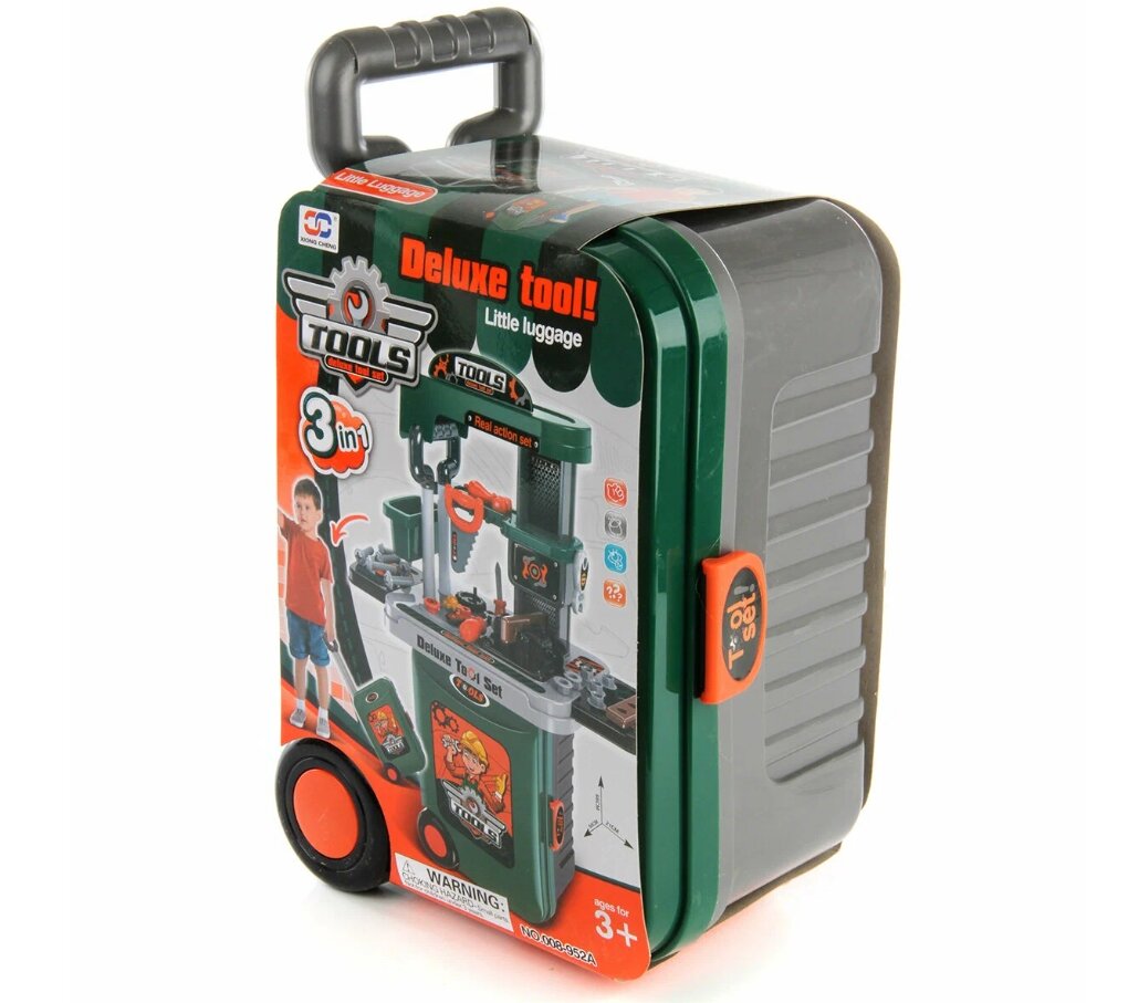 Набор игрушечных инструментов "Юный мастер" детский в чемодане 3в1 пластиковый 30 предметов — фото 1
