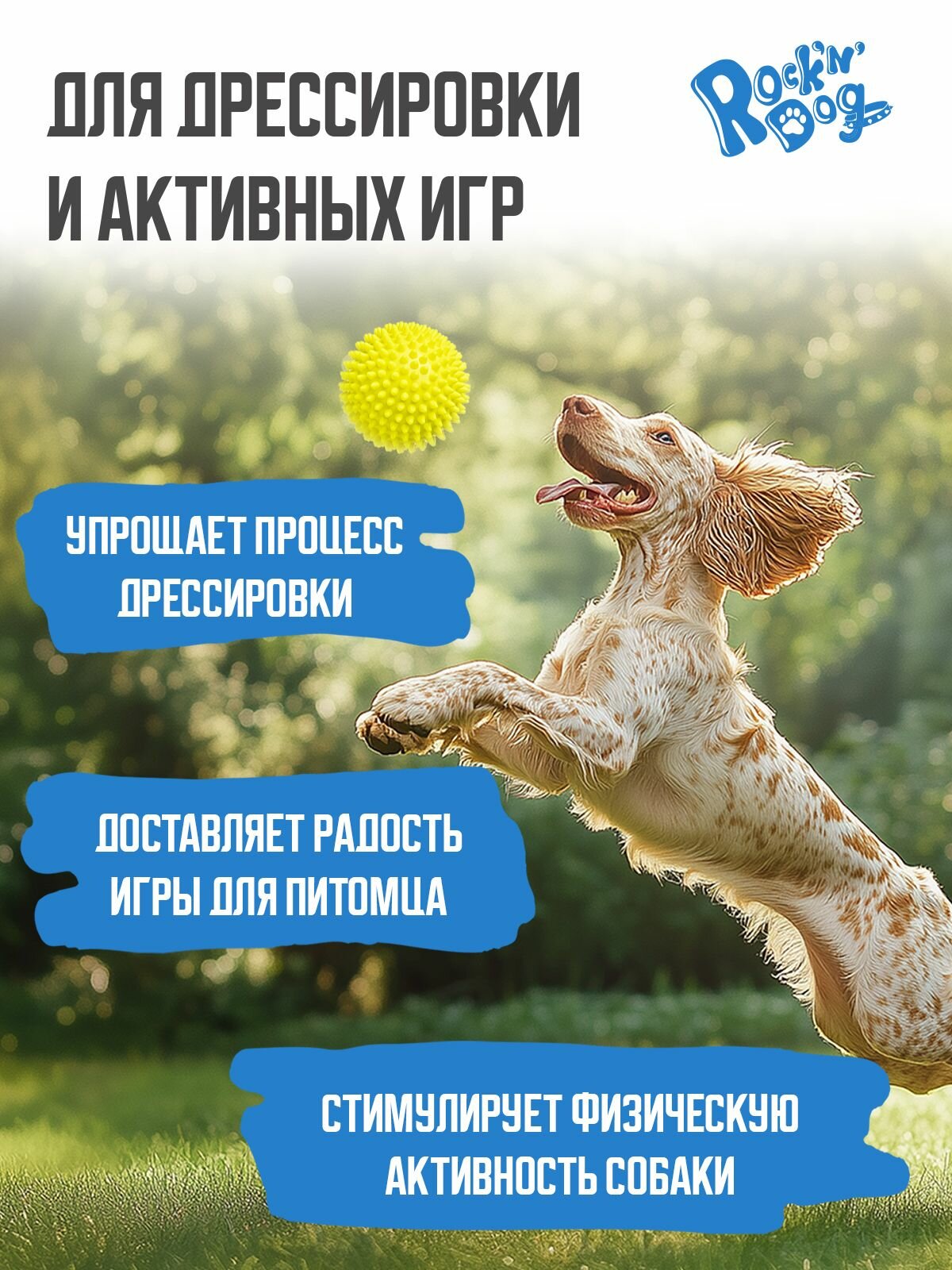 Игрушка для собак мяч для мелких и средних пород — фото 1