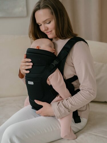 Изображение товара Эргорюкзак для новорожденных кенгуру слинг переноска BABYROX Comfort 3D Mesh черный