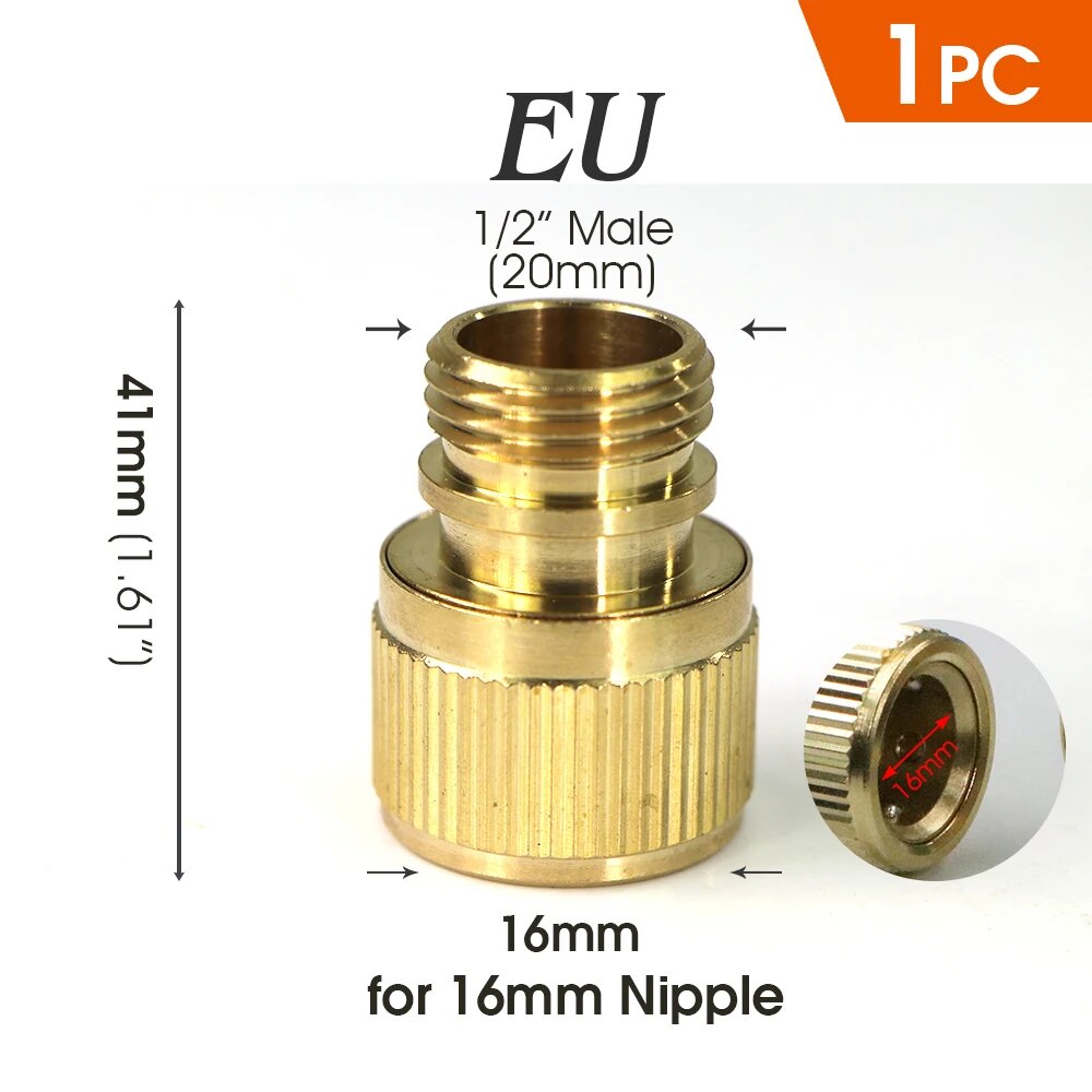 Латунный быстроразъемный соединитель для садового шланга Jiont 1/2