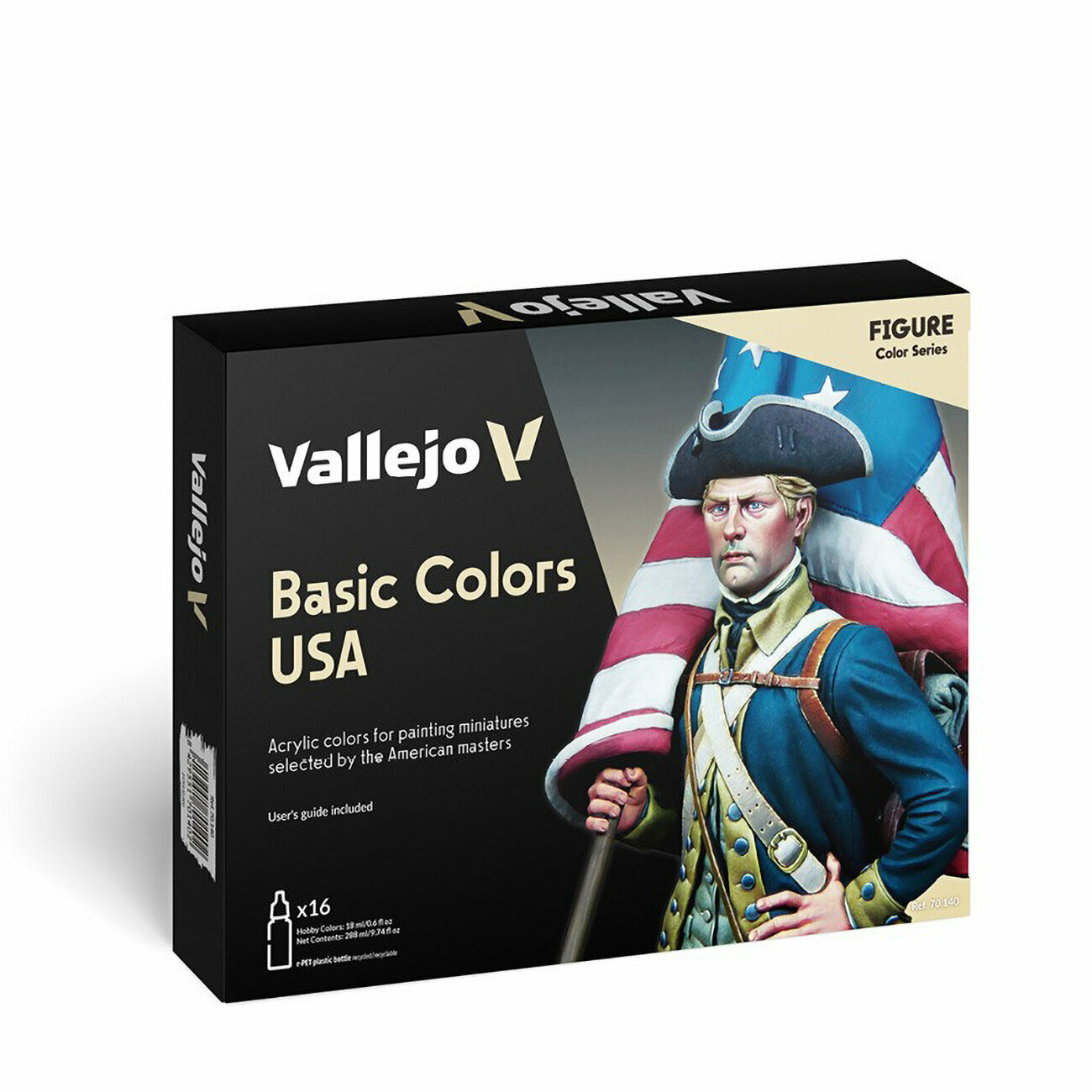 Набор акриловых красок Vallejo серии Model Color - Basic Colors USA 70140, 16 шт по 18 мл