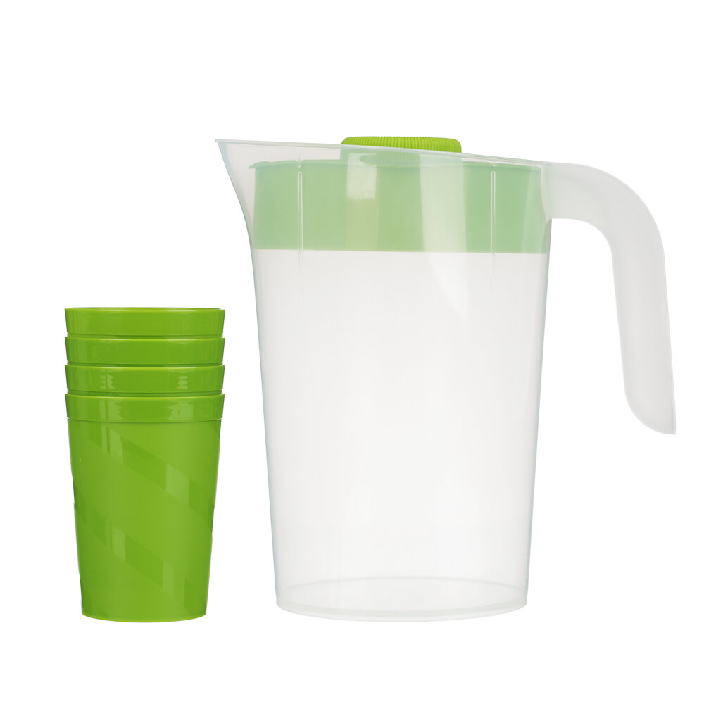 Набор посуды  кувшин 2л Practic с крышкой   стаканы 4шт 0 25л  пластик