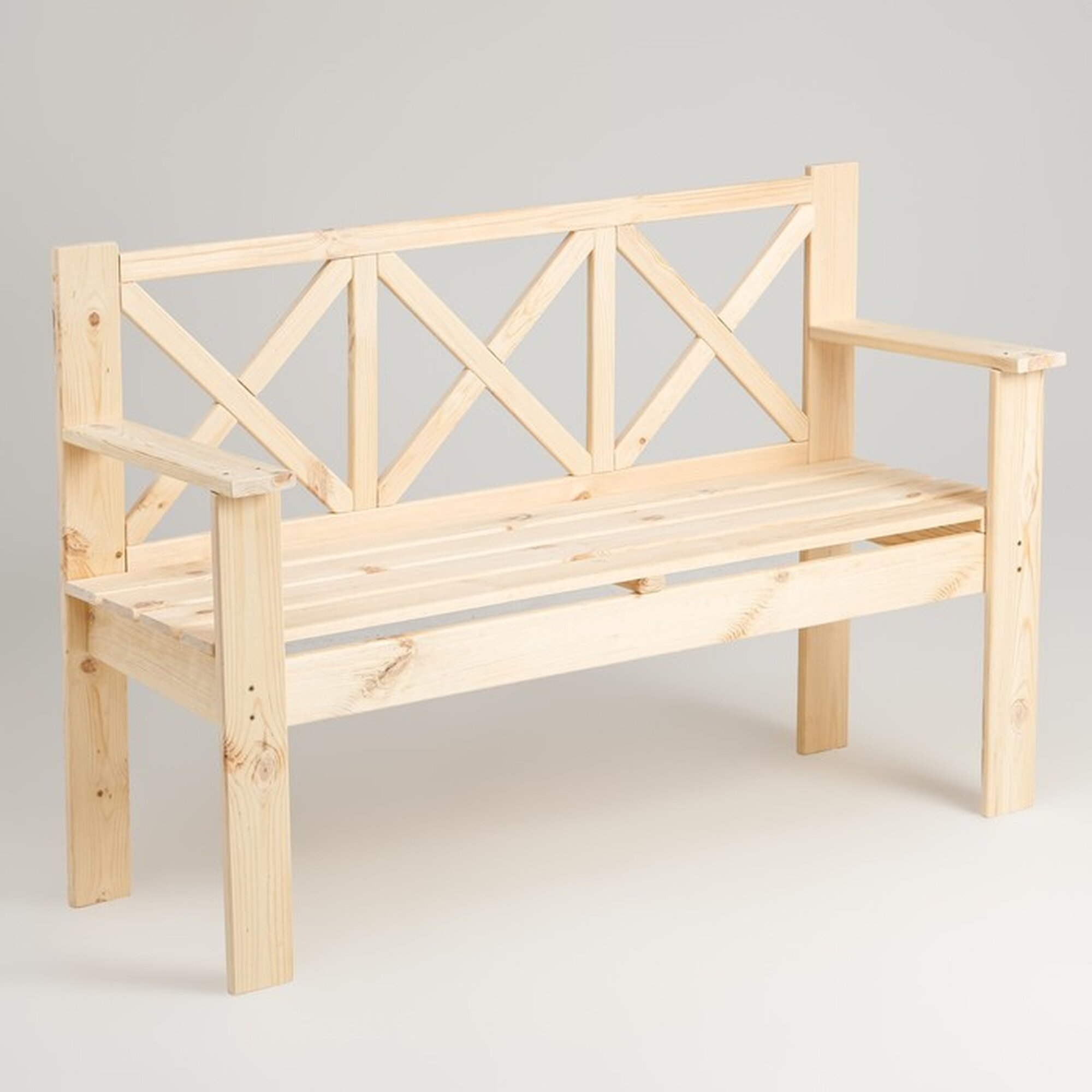 Скандинавская скамейка Добропаровъ, размер 134×50×90см, из хвои
