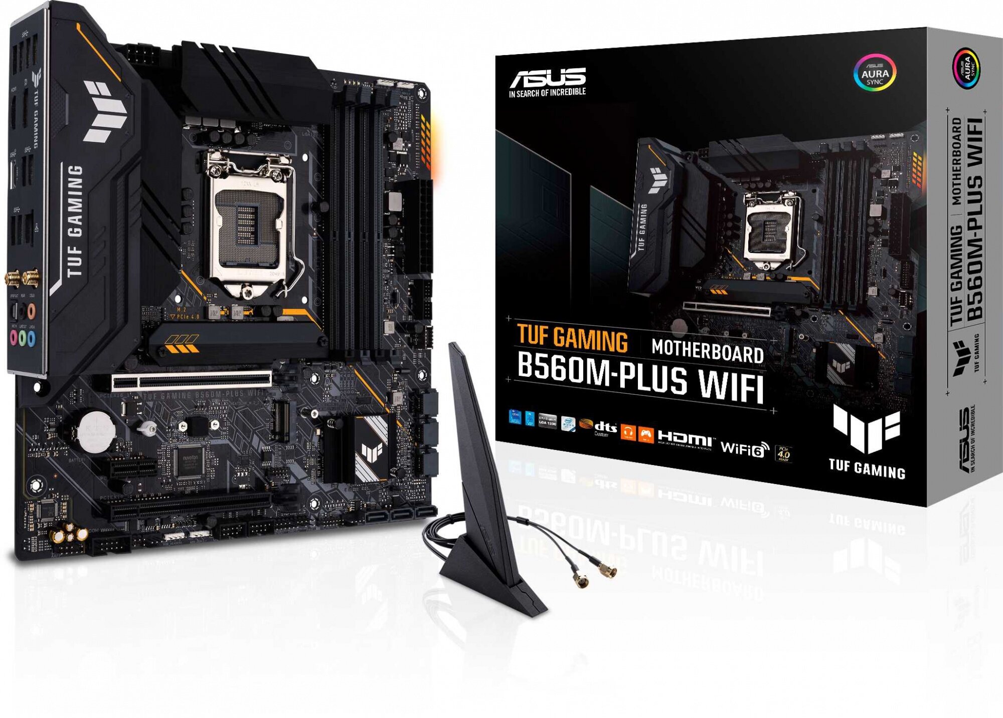 Материнская плата Asus TUF GAMING B560M-PLUS WIFI Soc-1200 Intel B560 4xDDR4 mATX AC`97 8ch(7.1) 2.5Gg+HDMI+DP