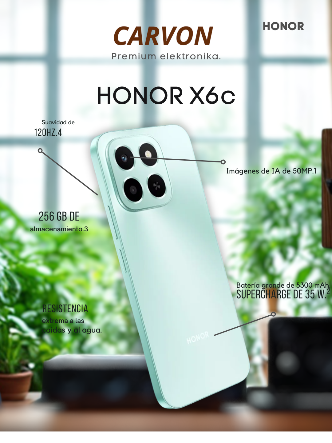 Смартфон Honor X6c, 6/128ГБ, глобальный, Carvonshop гарантия 24 месяца, зарегистрирован UzIMEI — фото 1