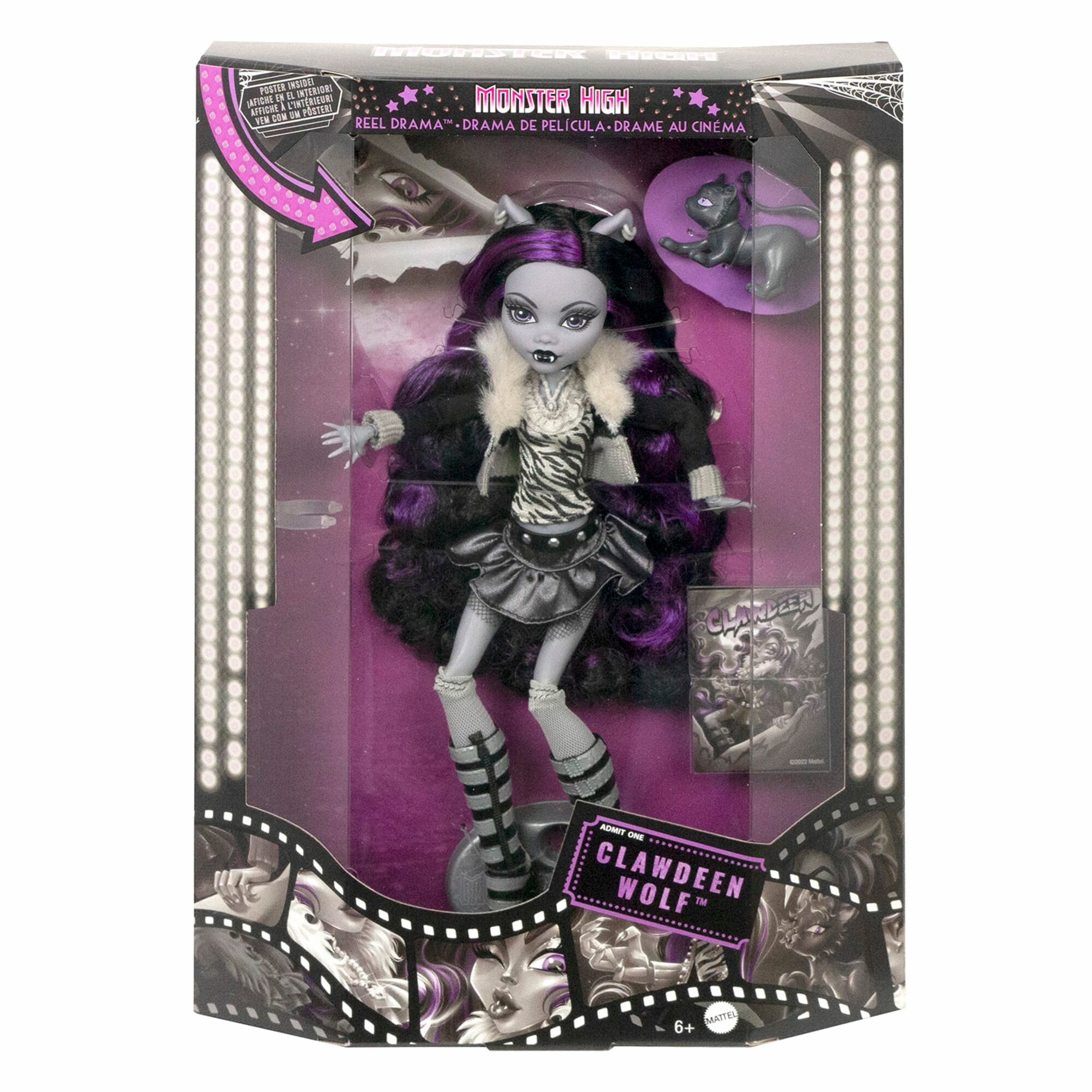 Кукла Mattel Monster High Reel Drama - Clawdeen Wolf Клодин Вульф - Кукла с аксессуарами Монстр Хай HKN28 — фото 1