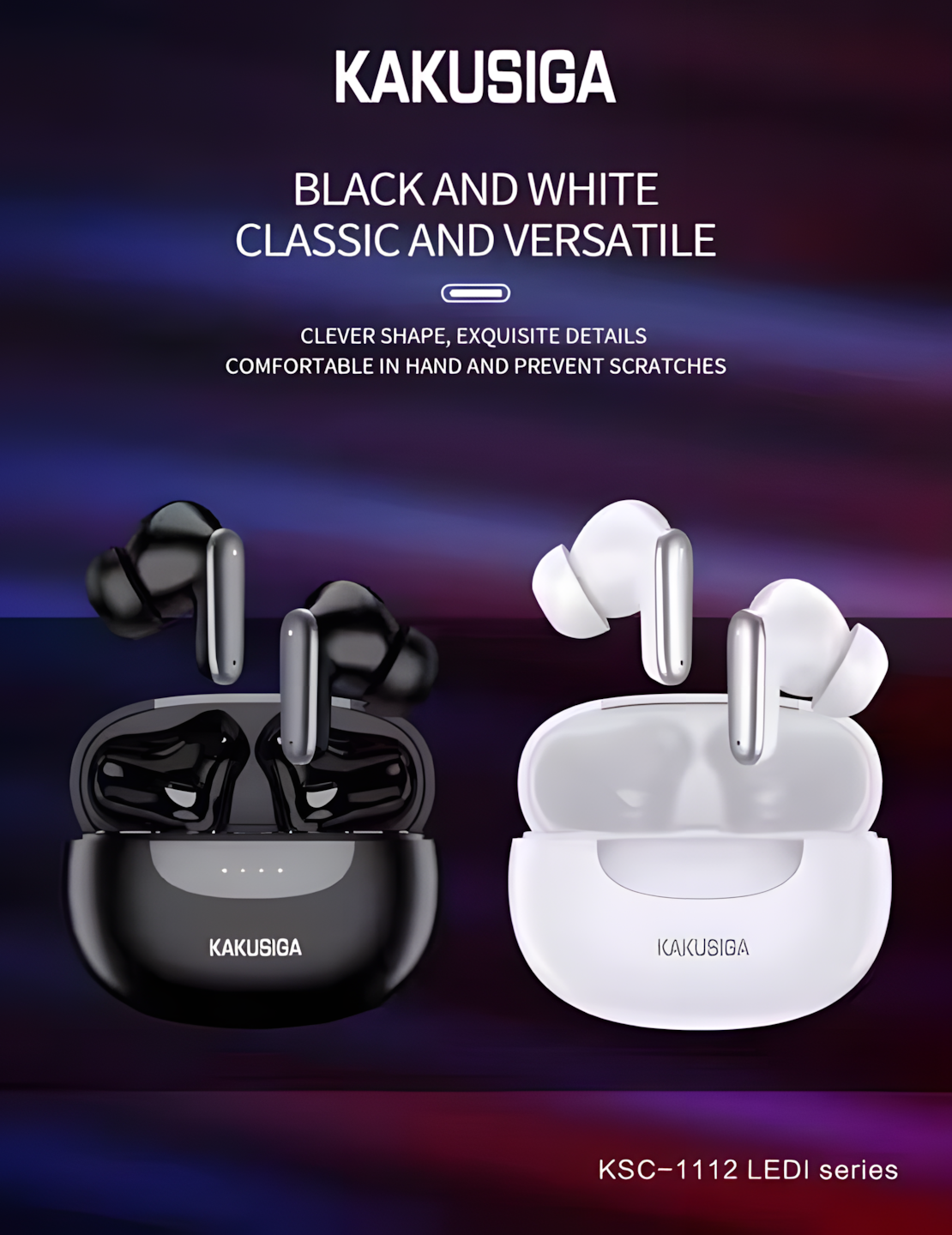 Портативная Bluetooth колонка KAKUSIGA KSC-1112 White – мощный звук, LED-подсветка, аккумулятор 3600 мАч — фото 1