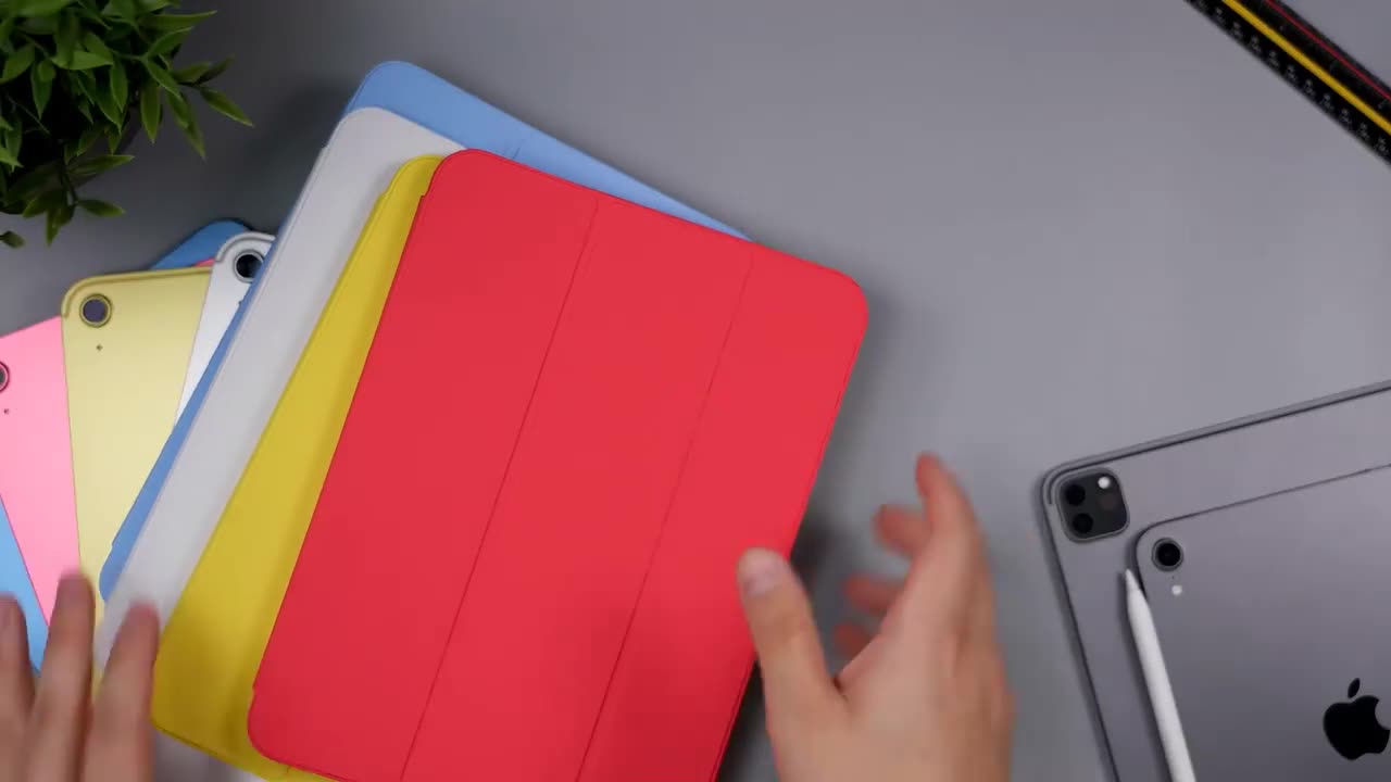 Чехол на iPad Air 11 M2 Air 11 M3 Air 4 Air 5 Smart Folio, силиконовый, синий, с защитой камеры и soft touch покрытием — фото 1