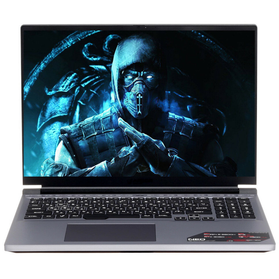 16" Ноутбук ARDOR GAMING NEO G16-R5ND312, AMD Ryzen 5 6600H, RAM 16 ГБ, SSD 512 ГБ, GeForce RTX 3050 - 4 ГБ, без ОС