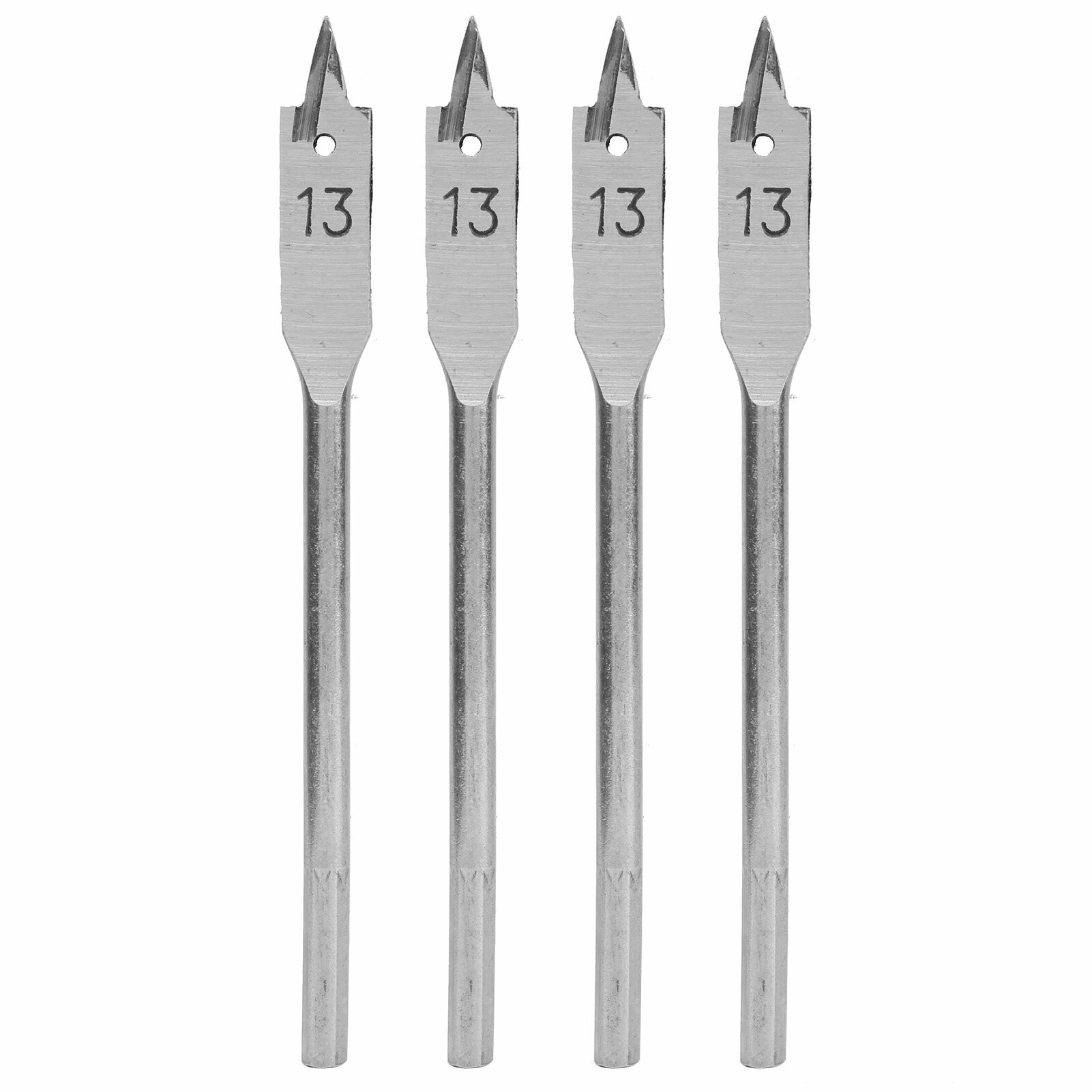 4Pcs Spade Drill Bit Set Paddle Flat Bits HighCarbon Steel Woodworking Hand Tools Hardware 13mm