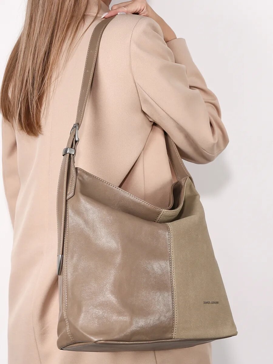 Сумка хобо DAVID JONES, кофейный — фото 1