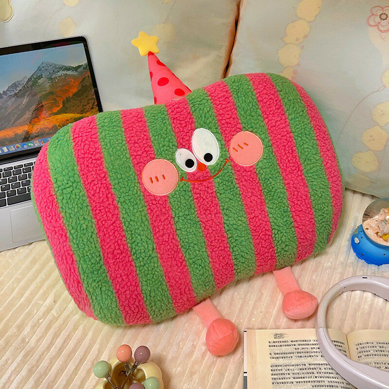 Чехол мультяшный из пеноматериала для офисного кресла подушка из плюша с декором зелистая полоска