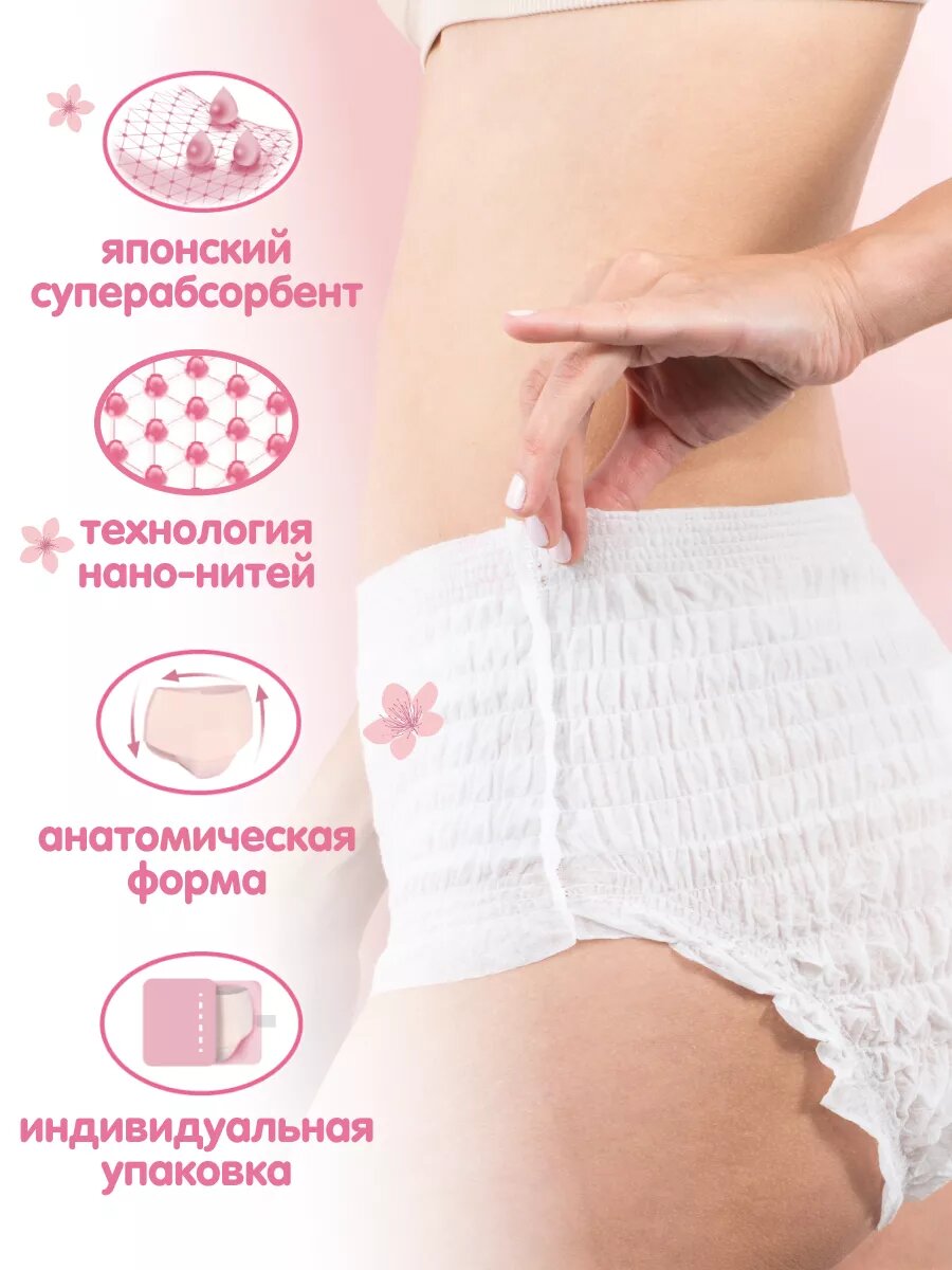 Трусики для женщин ультратонкие впитывающие, размер M/L (80-110см охват талии), 8шт (kpp101) — фото 1