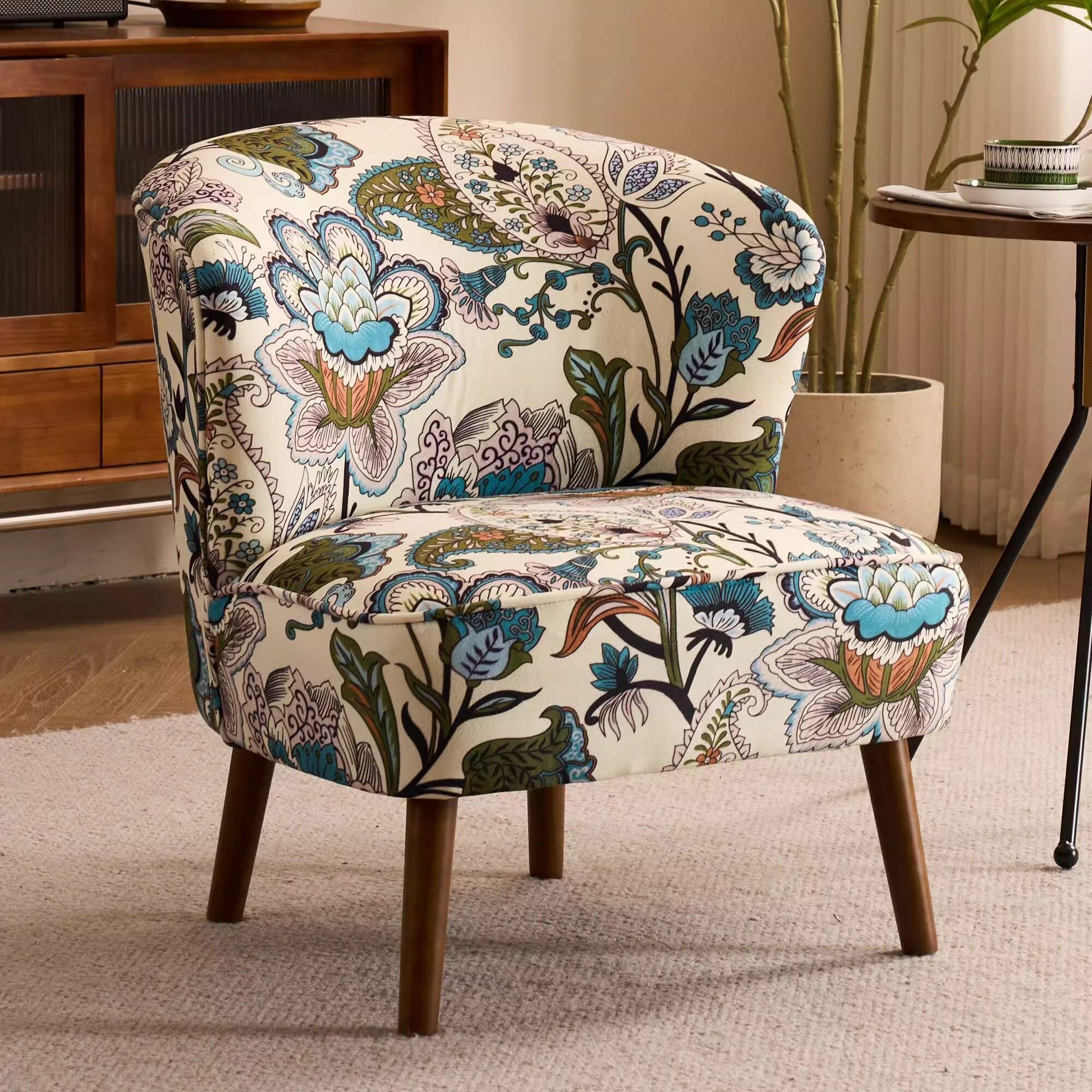 Кресло четт принт, велюр Лимоны