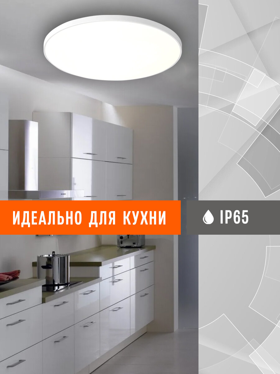 Настенно-Потолочные Светильники И Люстры Xiaomi Светильник потолочный светодиодный 24Вт /люстра/, влагозащищенный IP65 (298*45), тонкий белый корпус.