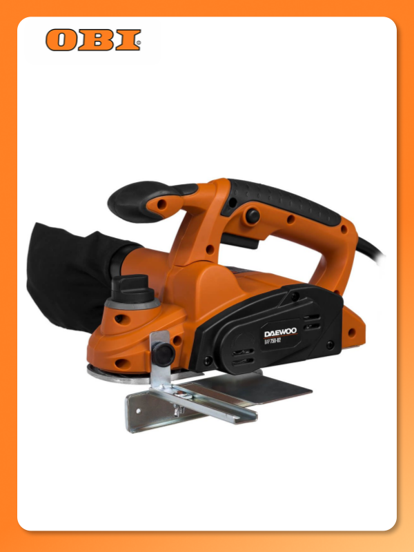 Рубанок DAEWOO DAP 750-82 электрический плавная регулировка глубины строгания 750Вт