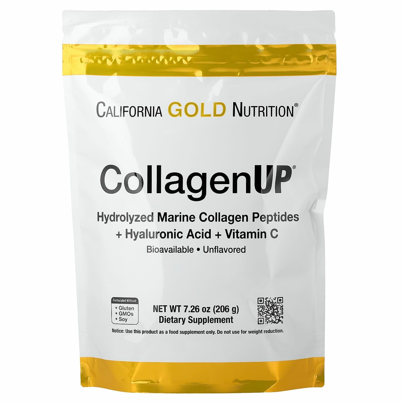 Коллаген California Gold Nutrition "CollagenUp", гидролизованный, морской, без сахара