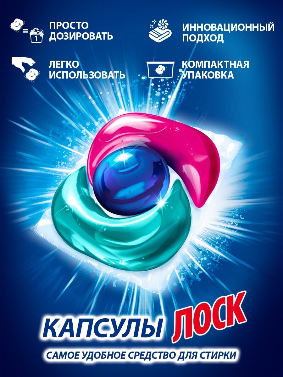 Капсулы для стирки Персил Power Caps Color 4 в 1, 56 капсул, для цветного белья — фото 1