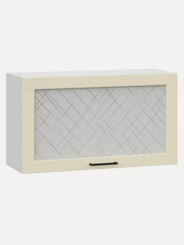 Изображение товара Кухонный модуль навесной, шкаф Сектор с полками, 80х29.6х45.6 см, Белый / Магнолия со стеклом