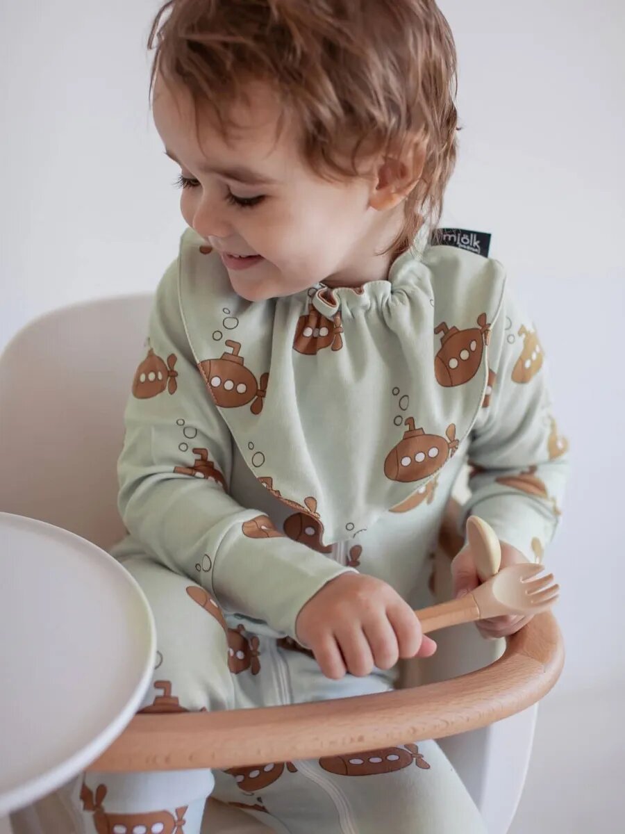 Слюнявчики Mjolk Mini, для кормления, двусторонние, хлопок 100%, 2 шт фото