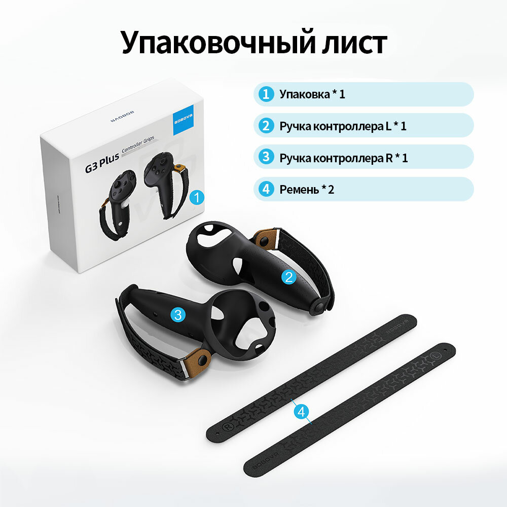 Чехол рукоятки BOBOVR G3plus, для Quest 3/3S, силиконовый, нескользящий — фото 1