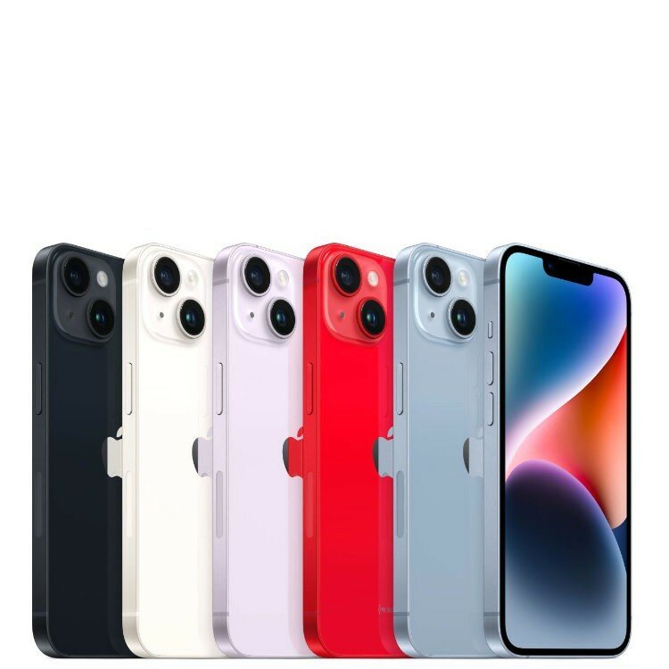 Смартфон APPLE iPhone 14 "Темная ночь", 6,1", 12МП, 128ГБ, NFC — фото 1