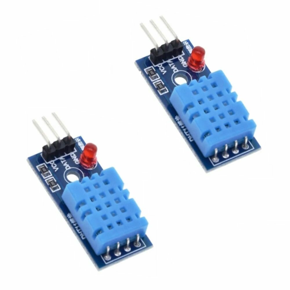 Модуль датчика температуры и влажности DHT11 для Arduino с перемычками (в комплекте 2 штуки) (Н)