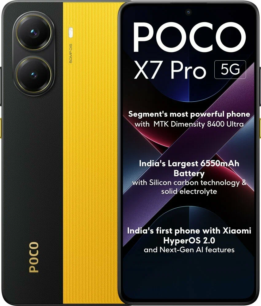 Смартфон Xiaomi POCO X7 Pro 12/256 ГБ Global, Dual nano SIM, желтый — фото 1