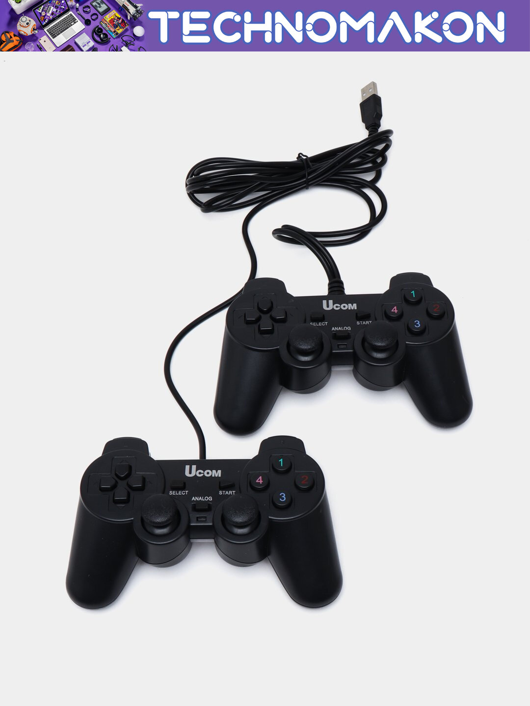 Компьютерный USB джойстик, 2 в 1 проводной геймпад, для Windows — фото 1