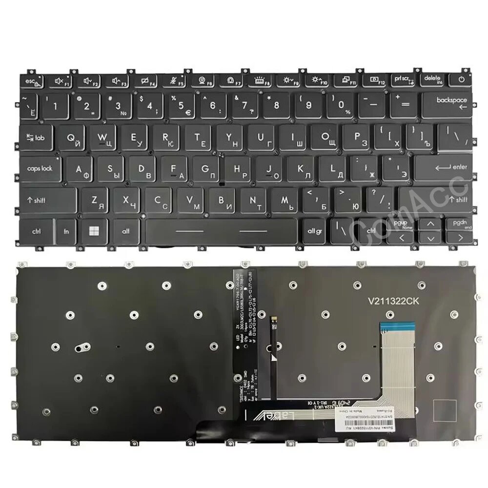 Американская/русская клавиатура с подсветкой для MSI Modern 14-C5M 14-C7M MS-14JK Modern 14 C11M C12M C13M MS14J1, Russian Backlit